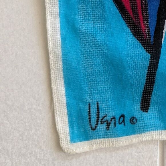 Vera Floral Design Scarf - Rectangular - 57" x 10" - Blue, Pink, Red, White - Picture 7 of 8